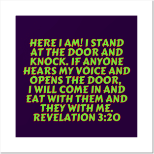 Bible Verse Revelation 3:20 Posters and Art